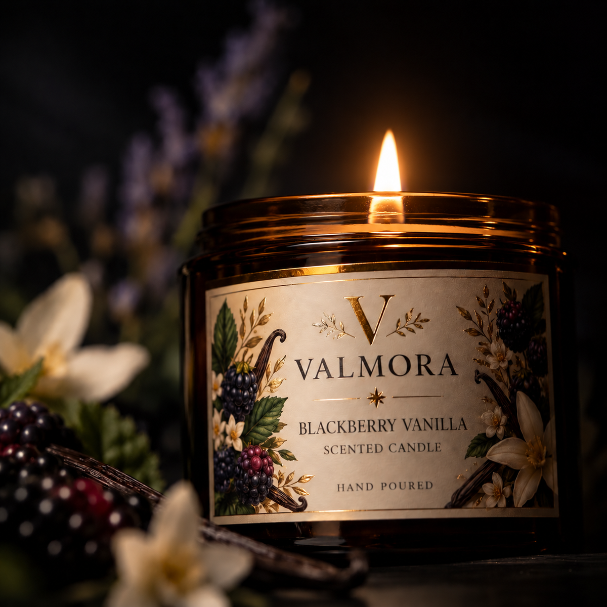 Blackberry Vanilla Scented Candle — Coconut Apricot Wax (4oz & 9oz)