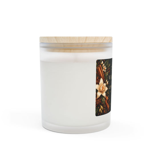 Cinnamon Chai Frosted Glass Candle | Wooden Wick | 11oz