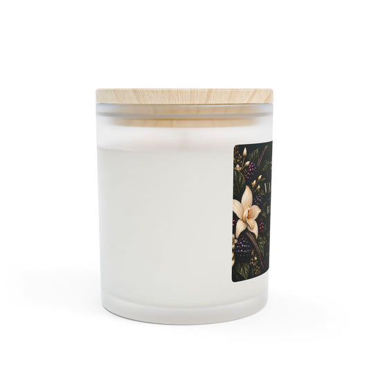 Blackberry Vanilla Soy Candle | Frosted Glass & Wooden Wick | 11oz