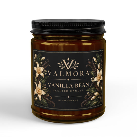 Vanilla Bean Scented Soy Candle | Hand-Poured, Natural Wax | 4oz & 9oz