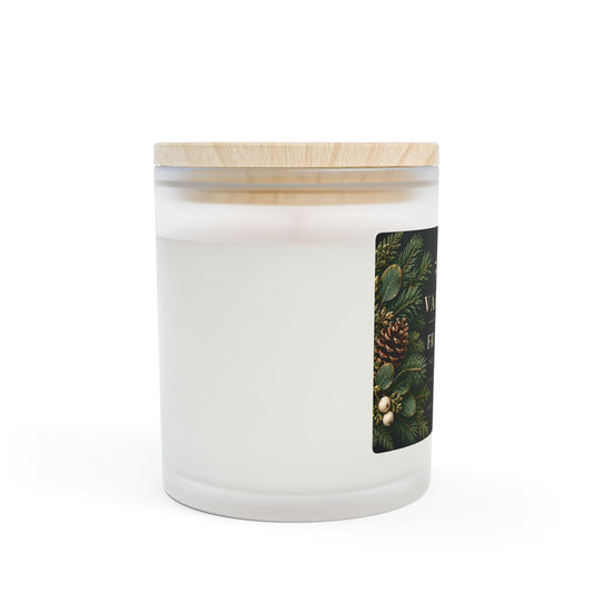 Fraser Fir Frosted Glass Candle | Wooden Wick | 11oz