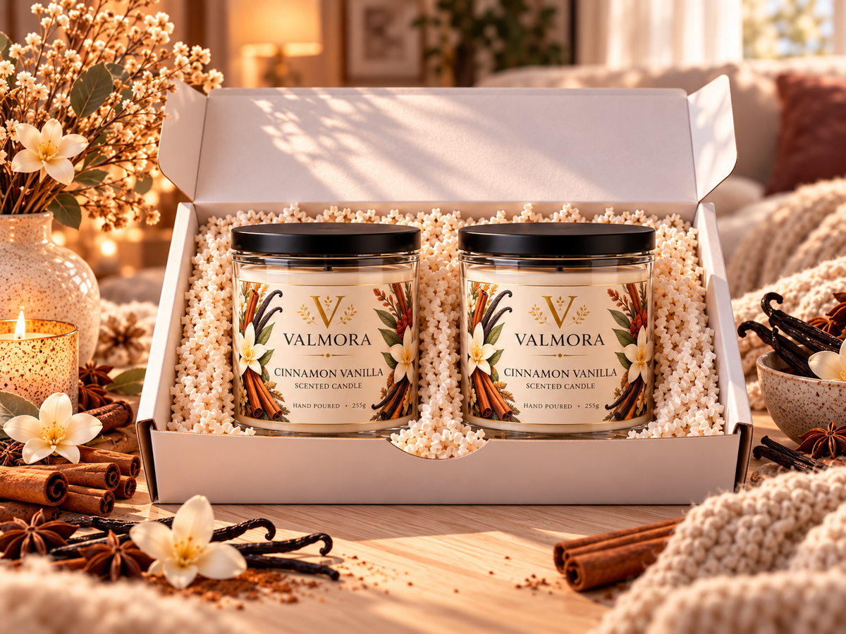 Cinnamon Vanilla 2-Piece Candle Set — Hand-Poured Scented Candles