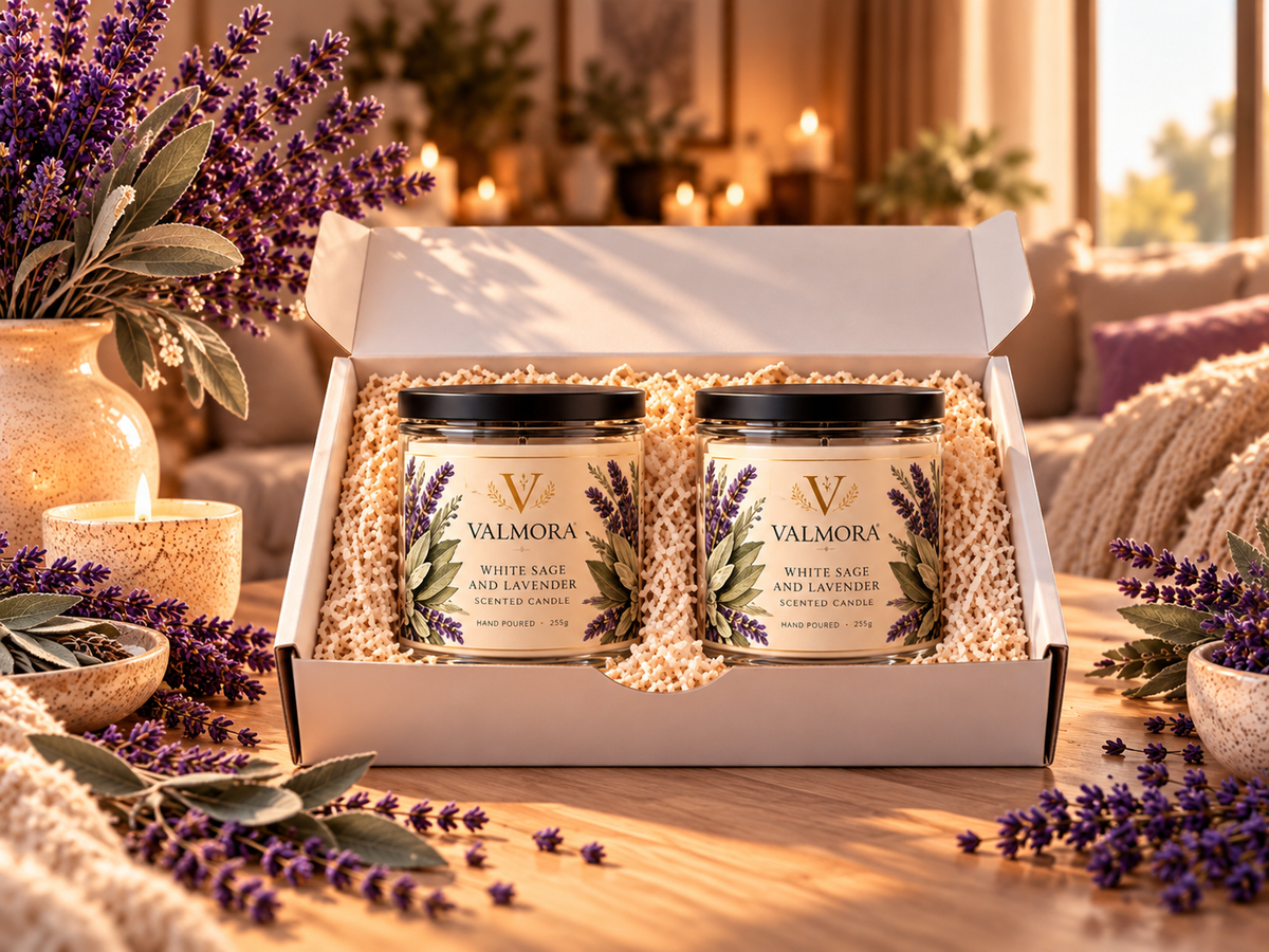 White Sage & Lavender Candle Set — Hand-Poured 2-Piece Scented Candles