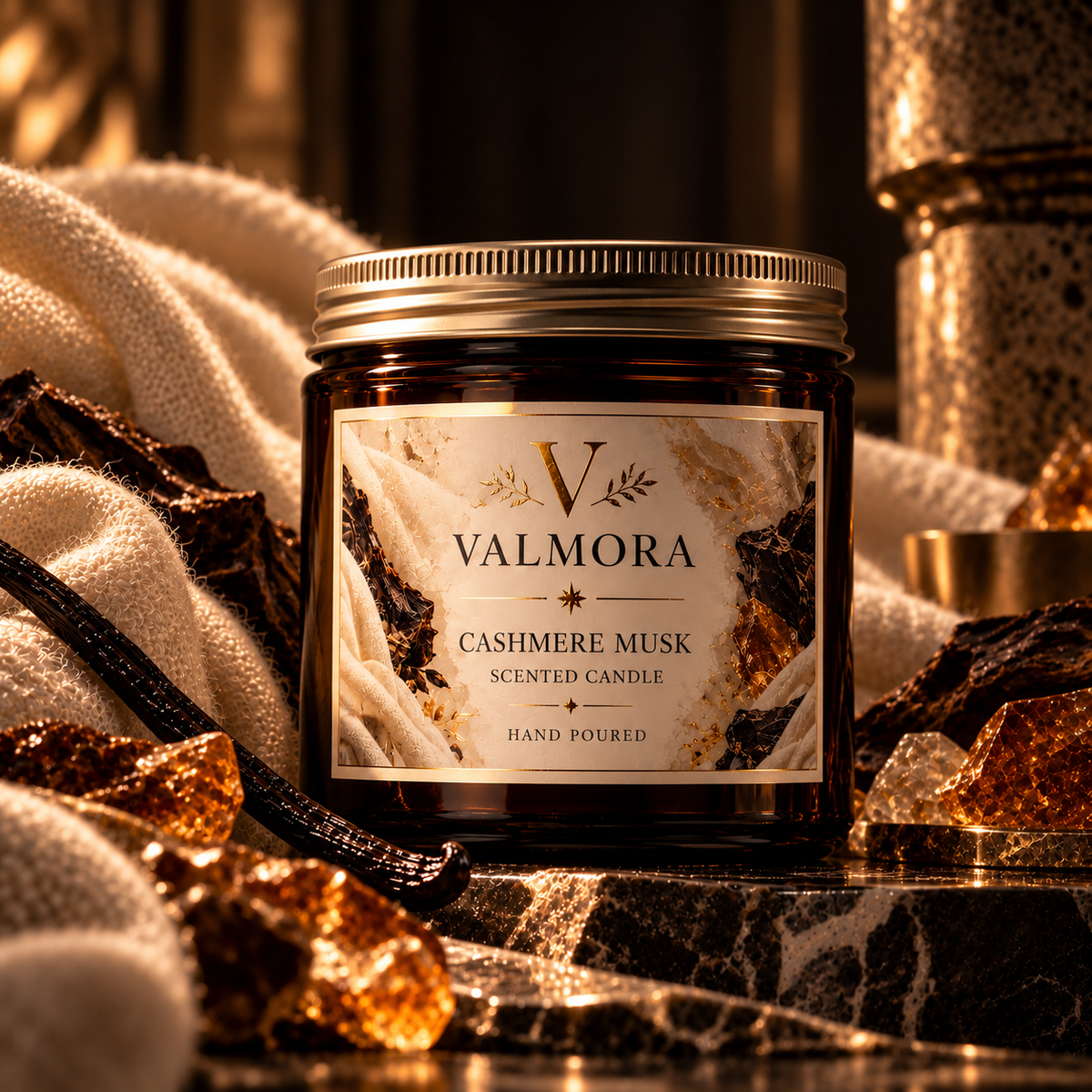 Cashmere Musk Scented Candle — Coconut Apricot Wax (4oz & 9oz)