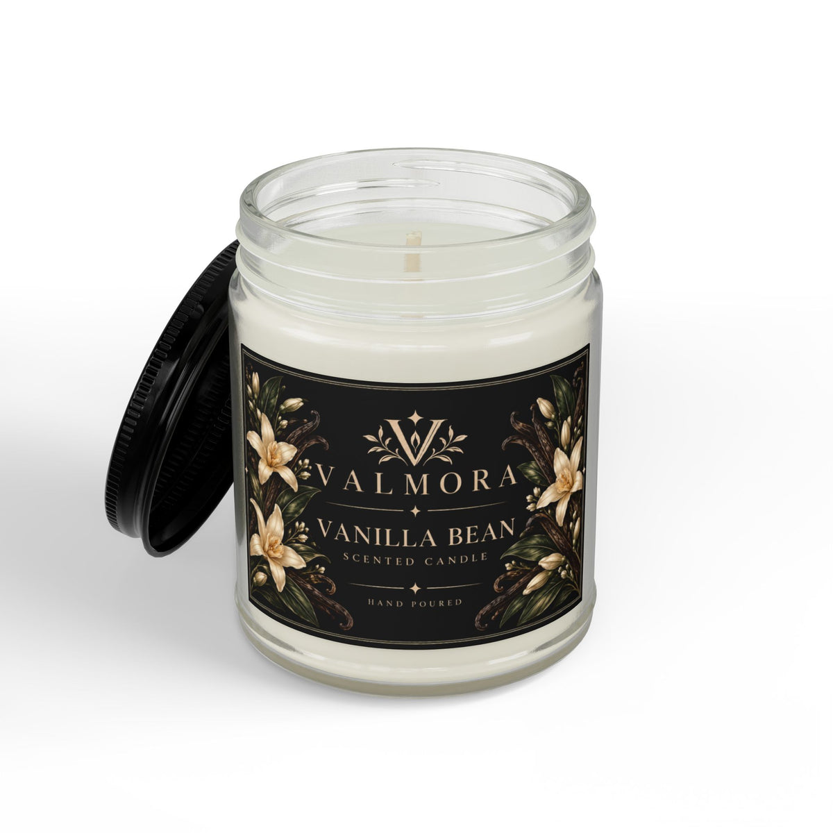 Vanilla Bean Scented Soy Candle | Hand-Poured, Natural Wax | 4oz & 9oz