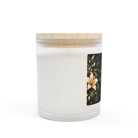 Unscented Frosted Glass Candle | Fragrance-Free & Natural | Wooden Wick | 11oz