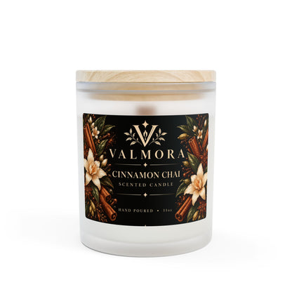 Cinnamon Chai Frosted Glass Candle | Wooden Wick | 11oz