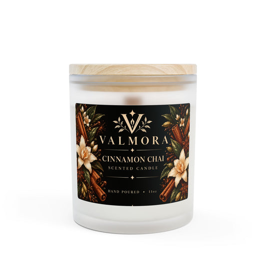 Cinnamon Chai Frosted Glass Candle | Wooden Wick | 11oz