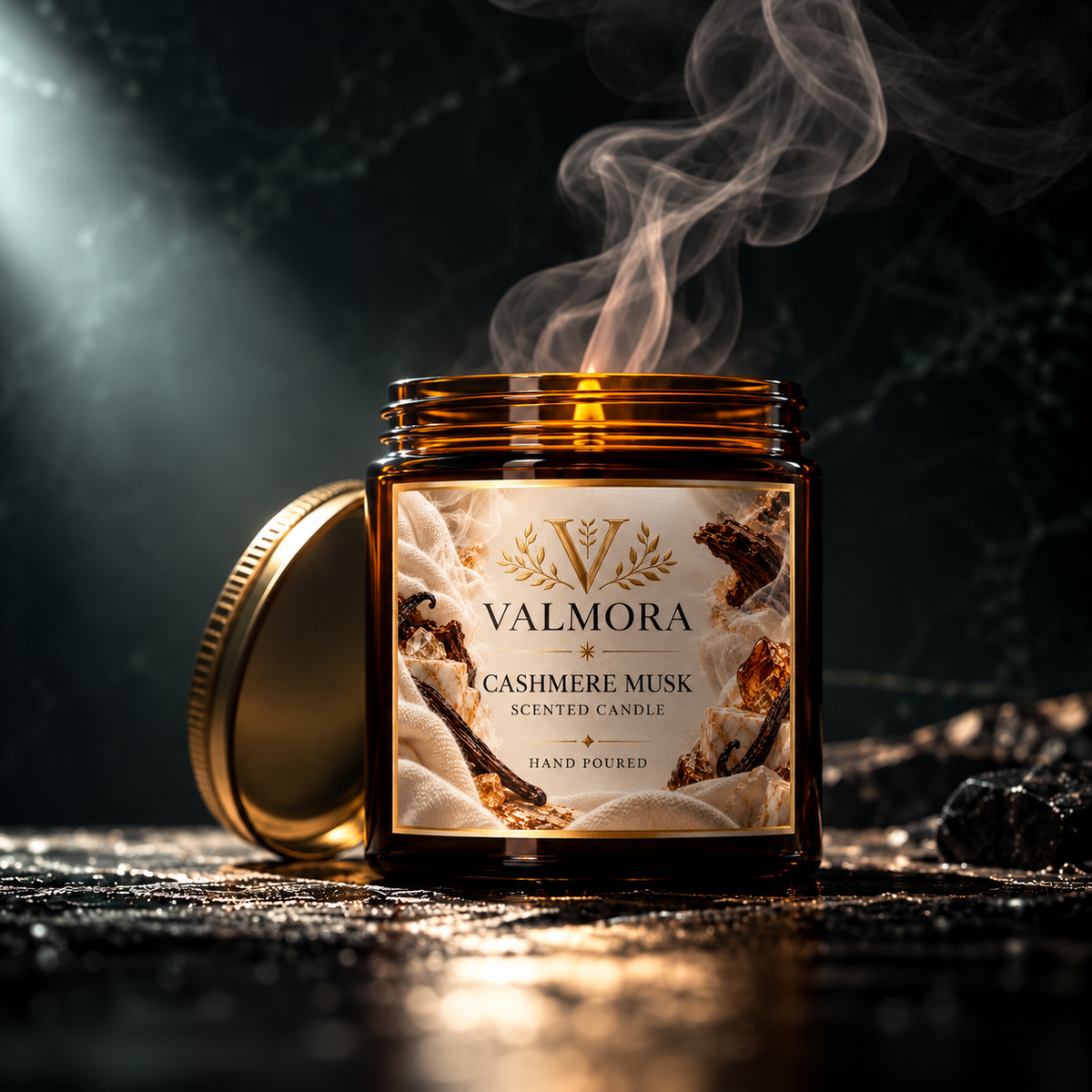 Cashmere Musk Scented Candle — Coconut Apricot Wax (4oz & 9oz)