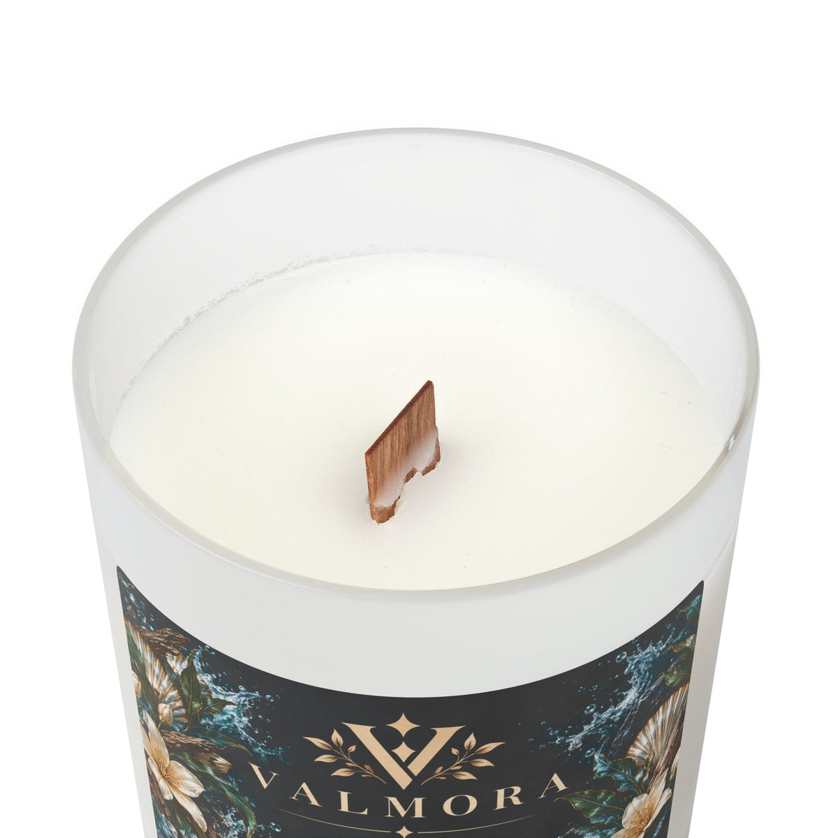Sea Minerals Frosted Glass Candle | Wooden Wick | 11oz