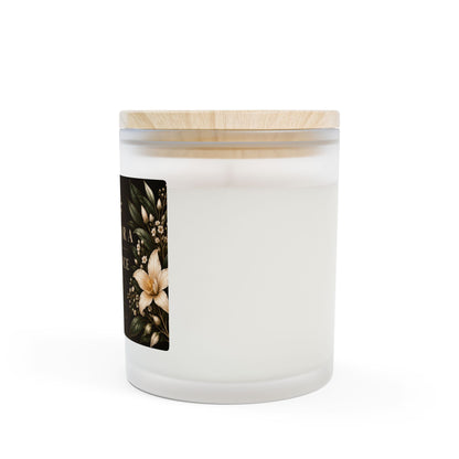 Unscented Frosted Glass Candle | Fragrance-Free & Natural | Wooden Wick | 11oz