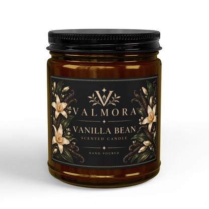 Vanilla Bean Scented Soy Candle | Hand-Poured, Natural Wax | 4oz & 9oz