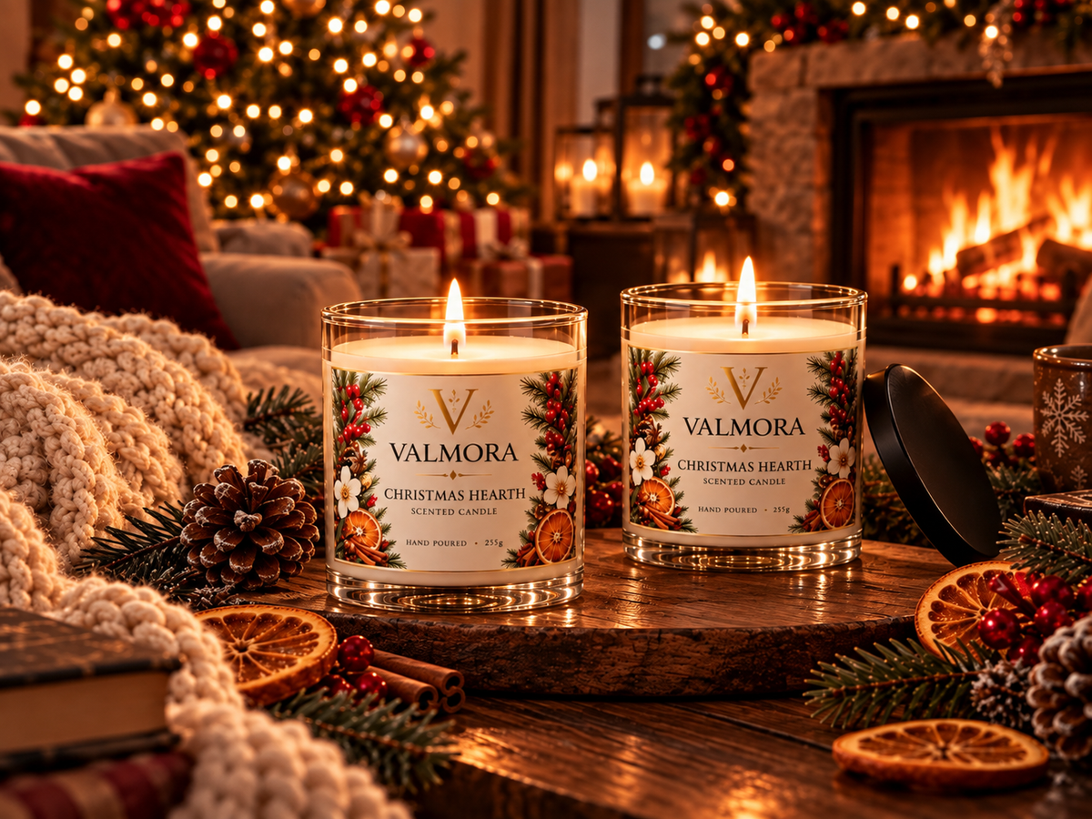 Christmas Hearth Candle Set — Festive Scented 2-Piece Gift