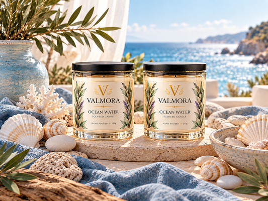 Ocean Water Scented Candle Set — Valmora 2-Piece Hand-Poured Gift